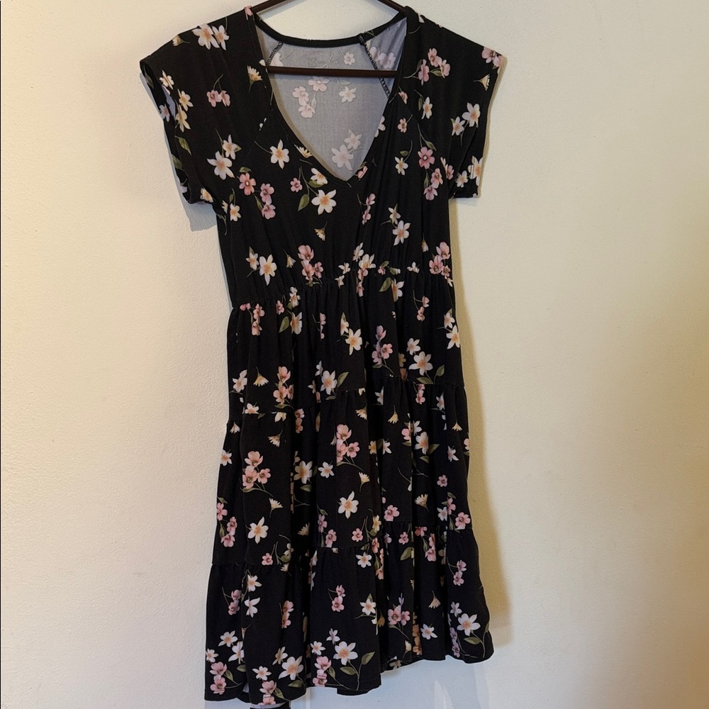 Floral Black Dress